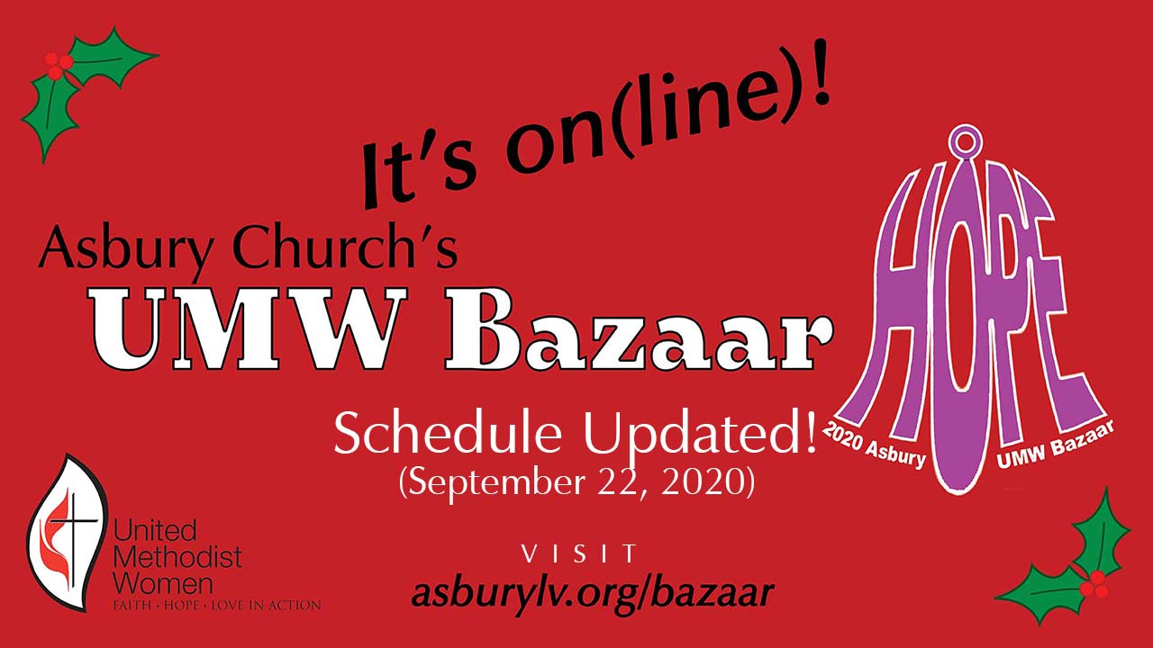 Bazaar Schedule Updated – Asbury United Methodist Church